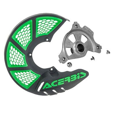 Acerbis X-Brake Vented Front Disc Cover With Mounting Kit - Black/Green