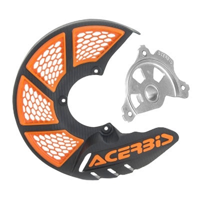 Acerbis X-Brake Vented Front Disc Cover With Mounting Kit - Black/Orange