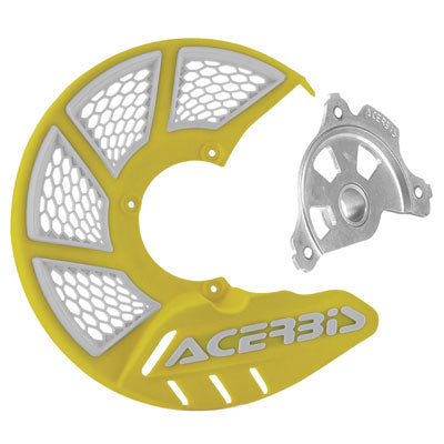 Acerbis X-Brake Vented Front Disc Cover With Mounting Kit - Yellow/White