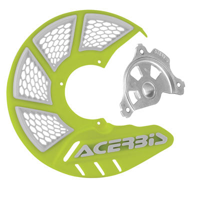 Acerbis X-Brake Vented Front Disc Cover With Mounting Kit - Flo Yellow/White