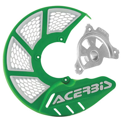 Acerbis X-Brake Vented Front Disc Cover With Mounting Kit - Green/White