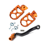 kentech-mx-parts-accessories - FOOT PEGS KTM GEAR SHIFTER CNC BILLET 57mm WIDE 125-505 SX/F EXC 01-16 - KENTECH MX PARTS & ACCESSORIES - Foot Peg Bundle